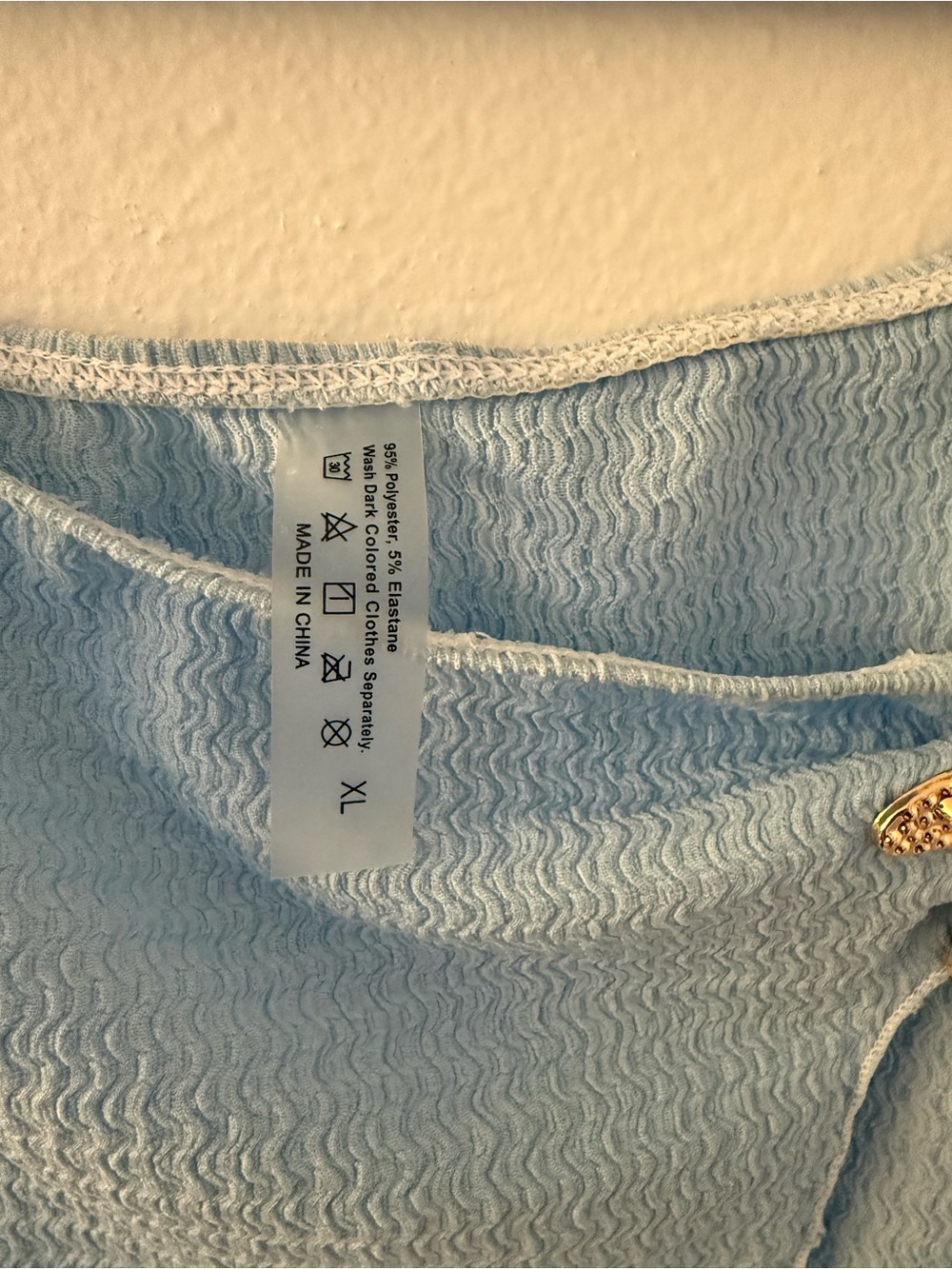 Light Blue Wrap Mini Skirt with Starfish Accent - Picture 2 of 2